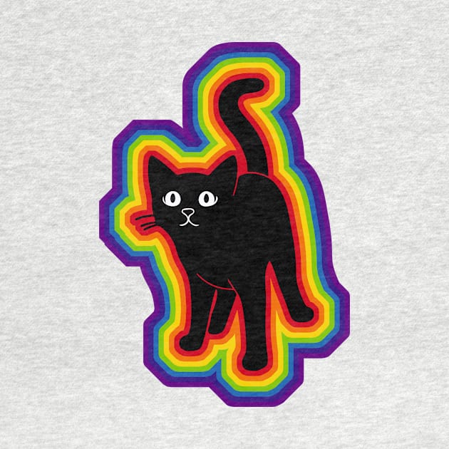 LGBTQ+ rainbow Black cat silhouette by Arteria6e9Vena